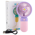 TYROCX Premium Pastel Mini Handheld Fan | USB Rechargeable Portable Personal Cooling Fan with Cute Daisy Design | 3-Speed Desktop & Travel Fan (Multicolor)