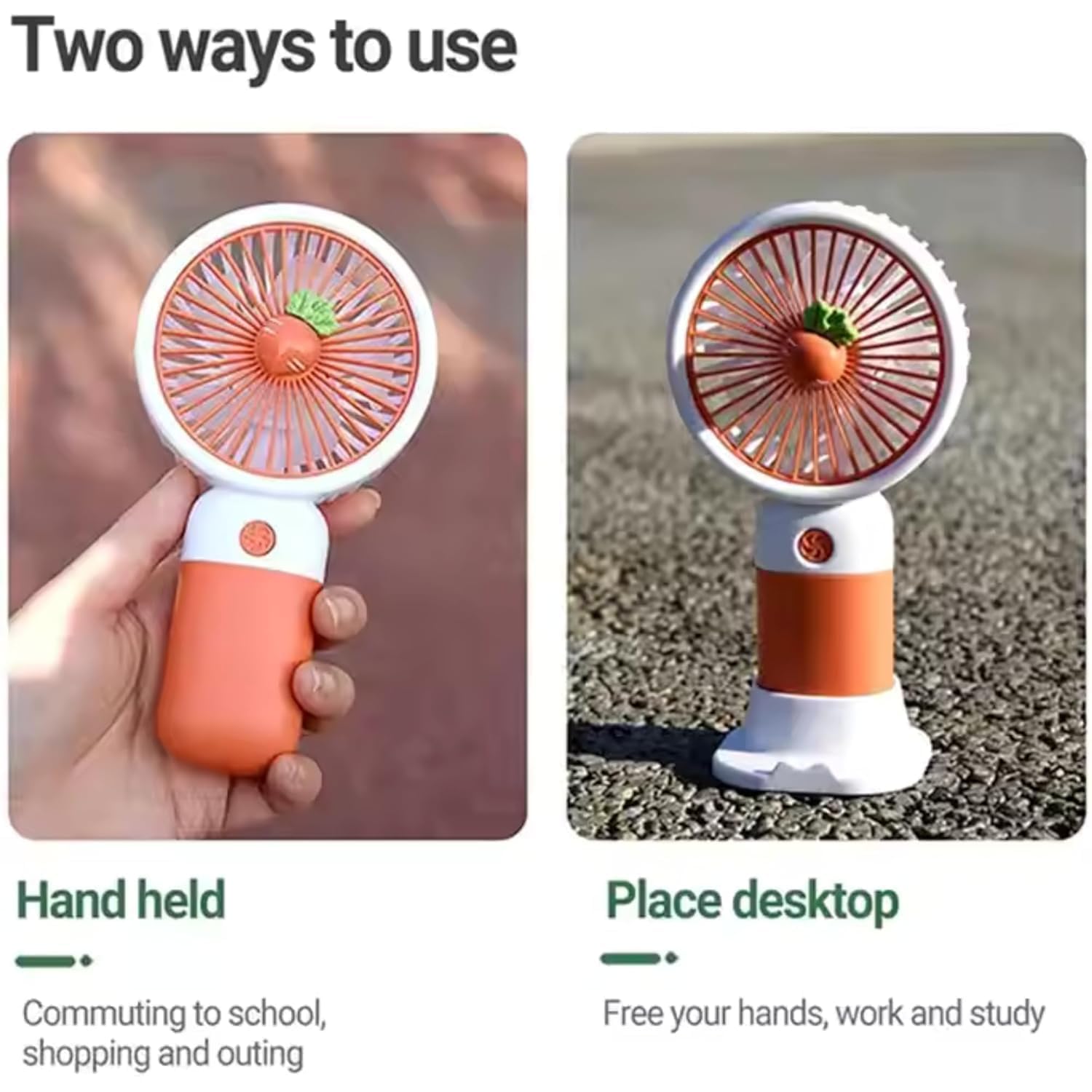 TYROCX Premium Pastel Mini Handheld Fan | USB Rechargeable Portable Personal Cooling Fan with Cute Daisy Design | 3-Speed Desktop & Travel Fan (Multicolor)
